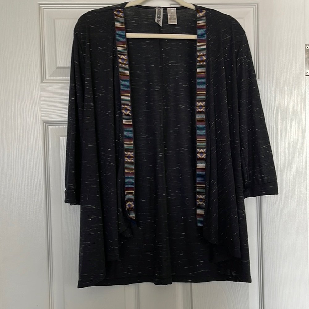 BKE black cardigan. Quarter sleeves, size large